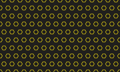 Poster - abstract geometric yellow outline hexagon pattern on dark can be used background, banner, poster.