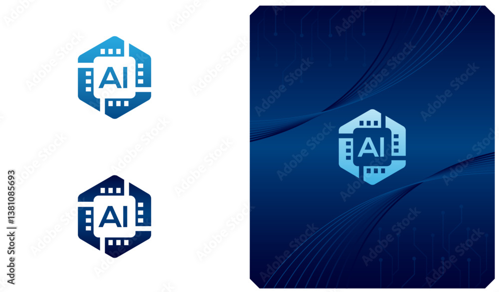 Futuristic AI (Artificial Intelligence ) logo vector with a modern and ...
