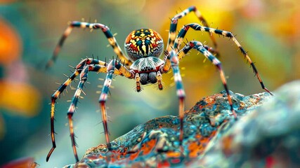 spider in the garden close-up. Selective focus. nature.
