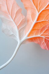 Poster - Ethereal Botanical Minimalism Gradient Leaf Macro Exploring Organic Symmetry, Soft Transitional Design and Natural Aesthetic Trends in High-Resolution Detail