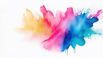 Aufkleber - vibrant watercolor splash in blue, pink, and yellow with artistic gradient blending for background, print, and design

