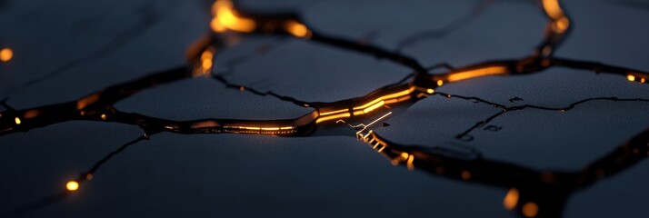 Fototapete - Quantum Neural Networks Hyper-Connected AI Infrastructure Visualization with Luminescent Circuit Pathways - Next-Gen Digital Transformation Imagery