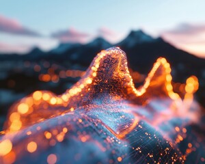 Aufkleber - Liquid Data Flow Immersive Digital Transformation Visualizing AI-Powered Economic Modeling with Luminescent Neural Network Dynamics