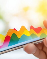 Aufkleber - Digital Analytics Revolution Vibrant Gradient Performance Metrics Visualizing Mobile Content Strategy and Search Engine Optimization Insights for Next-Gen Business Growth