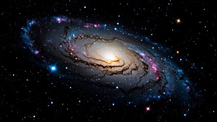 Wall Mural - a stunning spiral galaxy showcasing its intricate structure with bright star clusters and swirling d