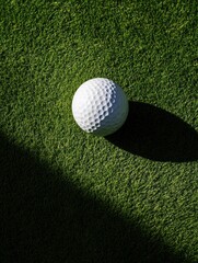 Aufkleber - Precision Performance Meets Sustainable Landscape Design Minimalist Golf Ball on Pristine Eco-Turf - Premium Sport Branding and Wellness Imagery