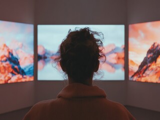 Poster - Immersive Digital Experience Gen Z Creator Exploring Sensory Media Landscape with Ambient Multiscreen Visualization of Ethereal Mountain Environments