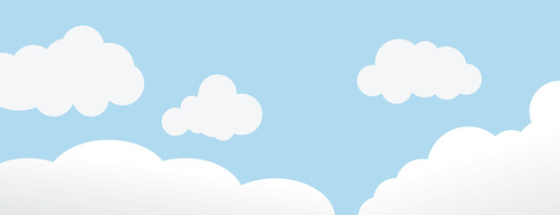 Wall Mural - blue sky background with clouds background, vector illustration.
