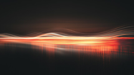 Wall Mural - Long exposure captures flowing light trails over a reflective surface at night in a vivid display of color and motion Generative AI