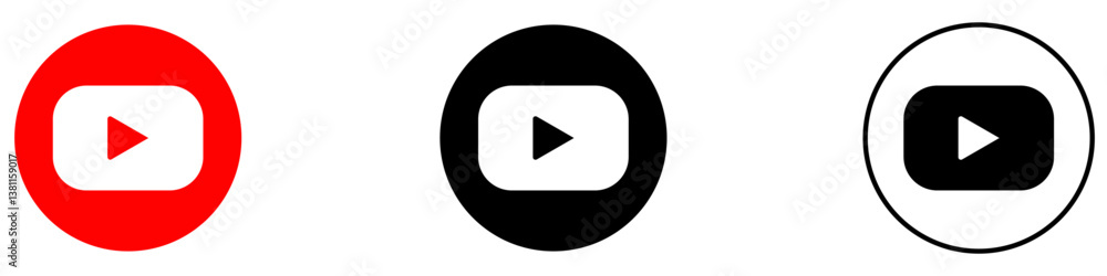 Youtube Icon Key youtube icon set vector file Stock Vector | Adobe Stock