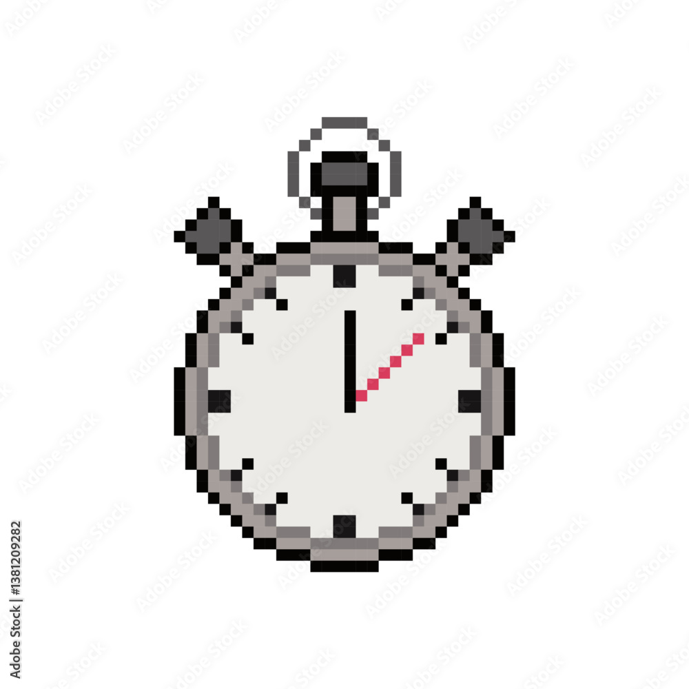 stopwatch timer icon pixel art Stock Vector | Adobe Stock