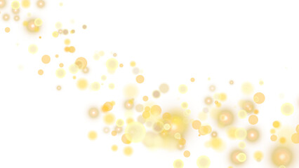 Wall Mural - golden bokeh light trail on transparent background png