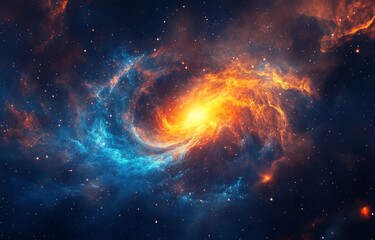 Wall Mural - cosmic swirl of vibrant nebulae