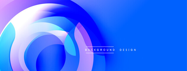 Leinwandbilder - Abstract blue design. Overlapping circles create dynamic gradient effect. Modern, vibrant, smooth shapes. Perfect backdrop for presentations, websites.