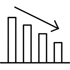 Wall Mural - bar chart with arrow