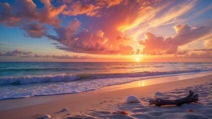Aufkleber - Colorful sunset above the sea
