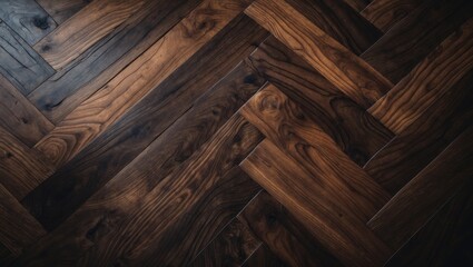 Aufkleber - Dark walnut chevron pattern. Natural design for tables, backdrops, floors, and parquet.