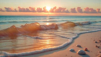 Poster - Colorful sunrise above the ocean. Nature scene.