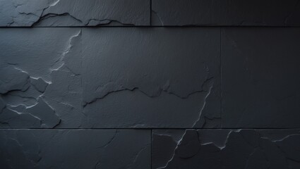 Aufkleber - Dark grey black slate texture with natural pattern in high resolution for background and artistic design. Black stone wall.