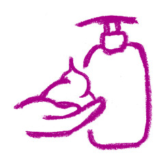 Wall Mural - foam bottle icon beauty cosmetics related icon crayon chalk drawing vector