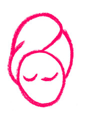 Wall Mural - head towel icon beauty cosmetics related icon crayon chalk drawing vector