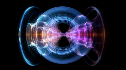 Poster - Colorful wormhole creating a bridge through space and time