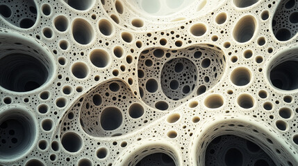 Aufkleber - Abstract organic structure creating intricate network of holes and cavities