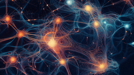 Poster - Neural network communicating with electrical signals, creating artificial intelligence