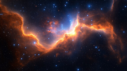Poster - Nebula and stars creating a breathtaking cosmic landscape