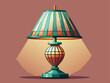 © koushkij - A stylish table lamp with a warm glowing light and an elegant ceramic base, placed on a muted peach background