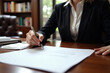 © ArtSync Studio - Signing important documents office space business activity professional environment close-up view