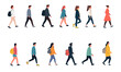 © Perfect Vector - Diverse Animated People Walking Top View Vector Illustration