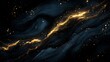 © mikail - Abstract depiction of gold particles on a dark flowing background