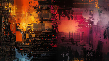 Abstract background featuring a computer motherboard, ideal for science and technology-related visualizations