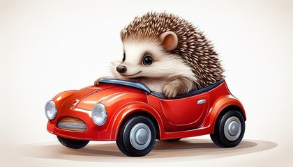  Igel im rotem Auto