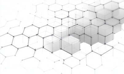 Wall Mural - geometric hexagonal cube pattern abstract design modern technology inspired graphic illustration