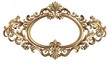 © Boonnam Burart - A vintage lace-etched golden frame with baroque details on a smooth pearl white background