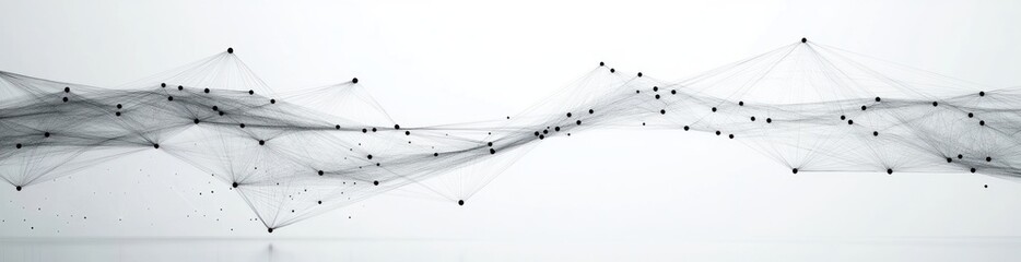 Abstract Geometric Network Background with Connecting Dots and Lines for Digital Technology Banner Design