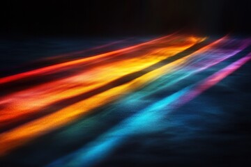 Aufkleber - Colorful Rainbow Light Leak Over Black Background Defocused Vintage Effect Overlay for Photography
