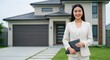 © adifa - Realtor woman smiles with new home.