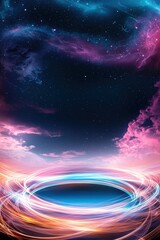 Wall Mural - a colorful, swirling galaxy with a bright blue center
