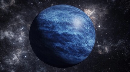 Wall Mural - blue planet in space with stars and cosmic background