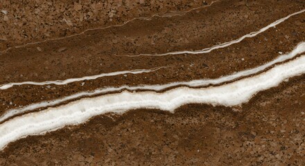 Aufkleber - Brown Travertine Stone Texture with White Veins Material Background