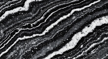 Aufkleber - Abstract Black and White Onyx Texture with Natural Veins Pattern