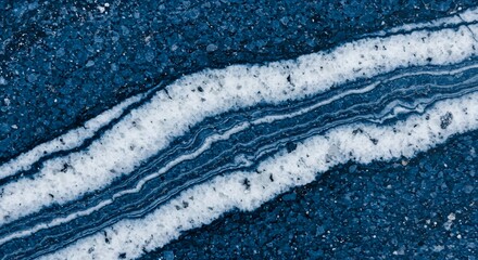 Aufkleber - Abstract blue and white banded rock formation texture background