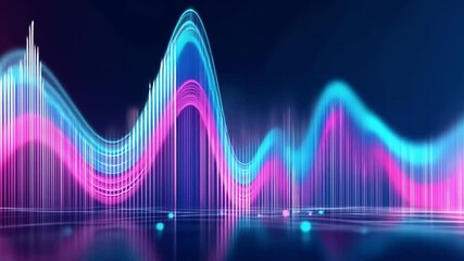 Wall Mural - abstract neon waveforms: a symphony of light and data visualization
