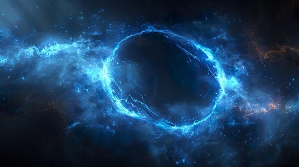 Wall Mural - a captivating abstract technology background featuring a mesmerizing circle of blue light framed aga