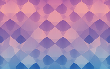 Canvas Print - geometric abstract background with gradient colors of pink, purple, and blue forming a seamless patt