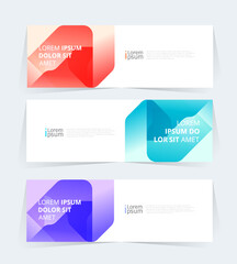 Wall Mural - geometric banner design with vector presentation template.