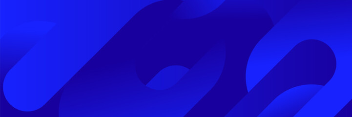 Wall Mural - abstract blue fluid gradient geometric banner design background.